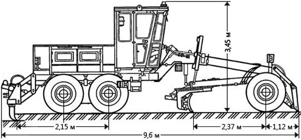 Автогрейдер ДЗ-143 габаритные размеры
